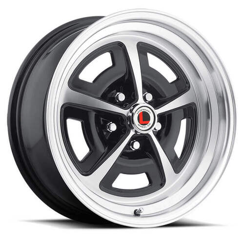 Legendary Wheel Wheel, LW50 Series, Magnum, Cast Aluminium, 17 in. Dia, 8 in. Width, 7.4 mm Offset, 5x4.5 in. Bolt Pattern, Gloss Black/ Machined, Ea