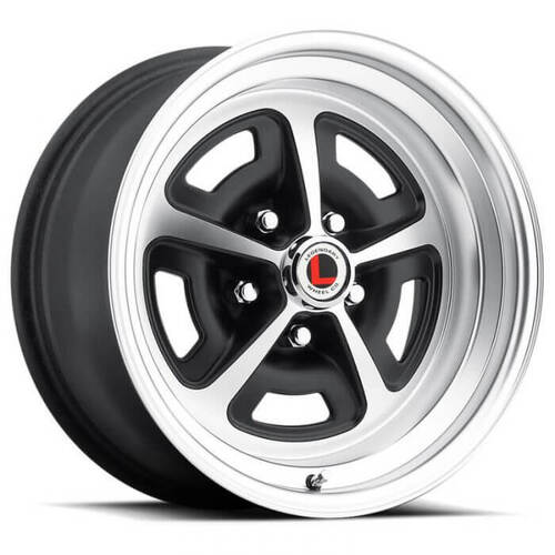 Legendary Wheel Wheel, LW50 Series, Magnum, Cast Aluminium, 17 in. Dia, 8 in. Width, 7.4 mm Offset, 5x4.5 in. Bolt Pattern, Satin Black/Machined, Eac