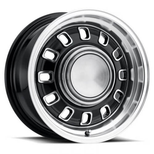 Legendary Wheel Wheel, LW60 Series, 12 Slot, Cast Aluminium, 15 in. Dia, 7 in. Width, 7.1 mm Offset, 4x4.5 in. Bolt Pattern, Black, Each