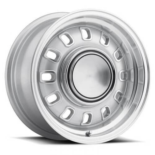 Legendary Wheel Wheel, LW60 Series, 12 Slot, Cast Aluminium, 15 in. Dia., 7 in. Width, 7.1 mm Offset, 4x4.5 in. Bolt Pattern, Silver, Each