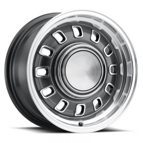 Legendary Wheel Wheel, LW60 Series, 12 Slot, Cast Aluminium, 15 in. Dia, 7 in. Width, 7 mm Offset, 5x4.5 in. Bolt Pattern, Charcoal, Each