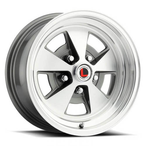 Legendary Wheel Wheel, LW67 Series, 15 in. Dia, 7 in. Width, 4.55 mm Offset, 5x4.5 in. Bolt Pattern, Charcoal/Machined, Each