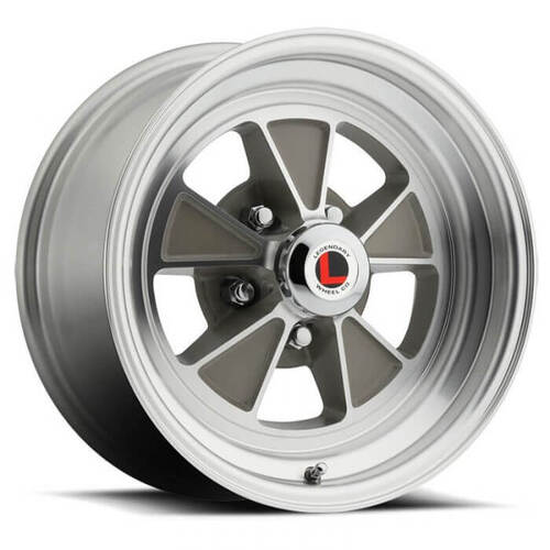 Legendary Wheel Wheel, LW70 Series, GT5, Cast Aluminium, 15 in. Dia., 7 in. Width, 7.25 mm Offset, 5x4.5 in. Bolt Pattern, Clear Coat/Machined, Each