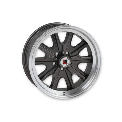 Legendary Wheel Wheel, LW90 Series, HB44, Cast Aluminium, 15 in. Dia., 7 in. Width, 6.95 mm Offset, 4x4.5 in. Bolt Pattern, Charcoal, Each