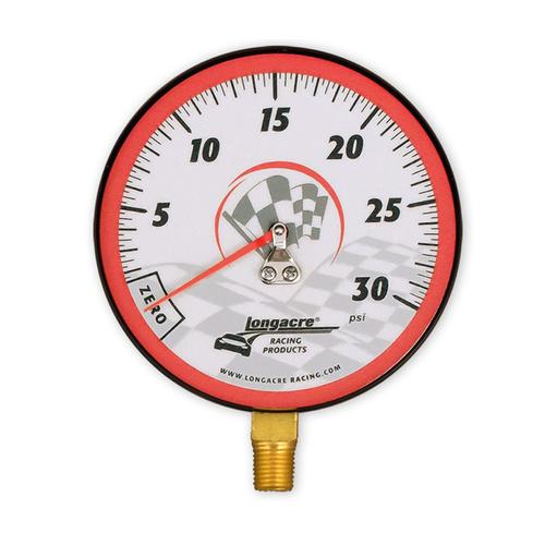 Longacre Magnum Tire Gauge 0-15 PSI GID w/Ball Chuck w/Silver Case