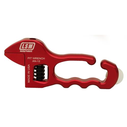 LSM Racing AN Adjustable Pit Wrench, Aluminum, Red Anodized, Adjustable -3 AN to -12 AN, Each