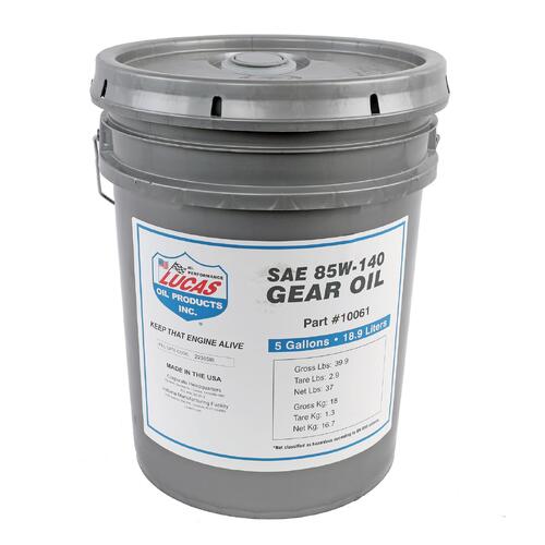 LUCAS SAE 85W-140 Plus Heavy Duty Gear Oil, 5 Gallon (18.93 litre) Pail, Each