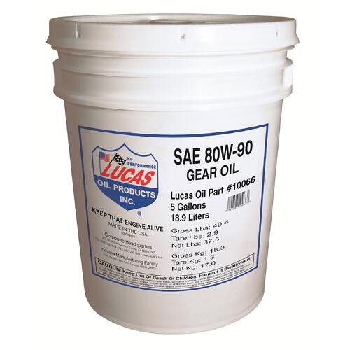 LUCAS SAE 80W-90 Gear Oil, 5 Gallon (18.93 litre) Pail, Each