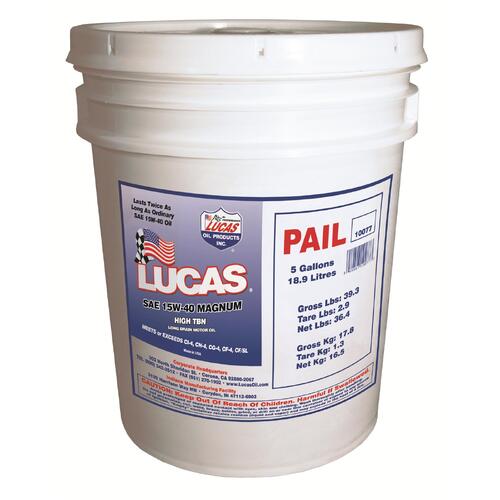 LUCAS SAE 15W-40 CI-4 Magnum Motor Oil, 5 Gallon (18.93 litre) Pail, Each