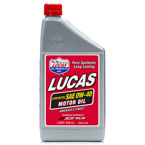 LUCAS Synthetic SAE 0W-40 API SM Motor Oil, 1 Quart (950 ml), Each