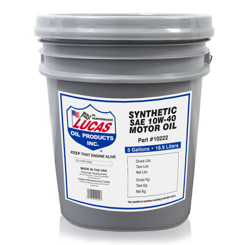 LUCAS Synthetic SAE 10W-60 European Motor Oil, 5 Litre (5 litre), Each
