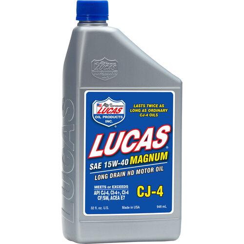 LUCAS SAE 15W-40 CJ-4 Truck Oil, 1 Quart (950 ml), Each