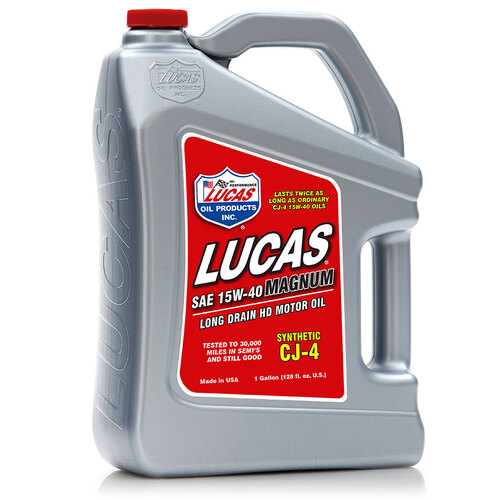 LUCAS Synthetic SAE 15W-40 CJ-4 Truck Oil, 5 Gallon (18.93 litre) Pail, Each