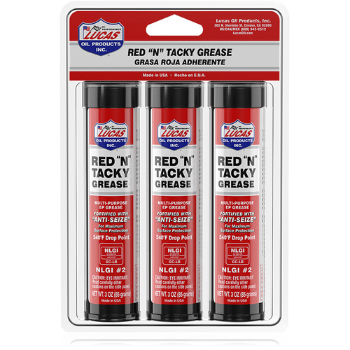LUCAS Red "N" Tacky Grease, (3x3oz), Each