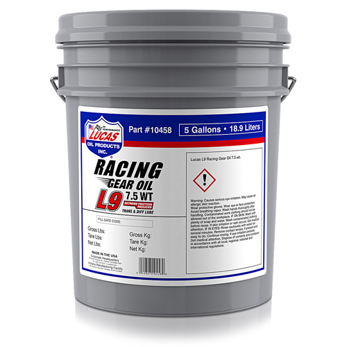 LUCAS Synthetic L9 Racing Gear Oil, 5 Gallon (18.93 litre) Pail, Each