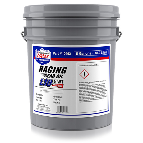 LUCAS Synthetic L10 Racing Gear Oil, 5 Gallon (18.93 litre) Pail, Each