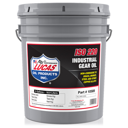 LUCAS Industrial Gear Oil ISO 220, 1 Gallon (3.79 litre) Tote, Each