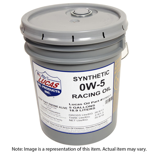 LUCAS Motor Oil, Race Only, Synthetic, 0W5, 18.9 LTR