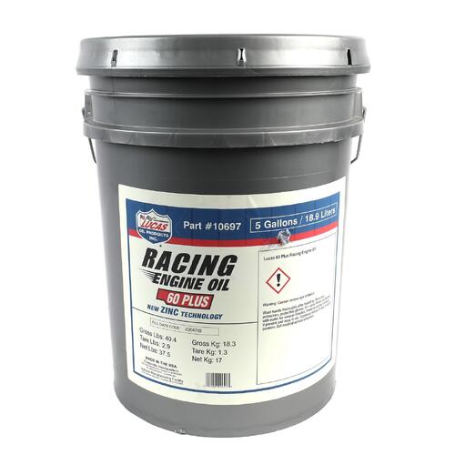 LUCAS SAE 60 Plus Racing Motor Oil, 5 Gallon (18.93 litre) Pail, Each