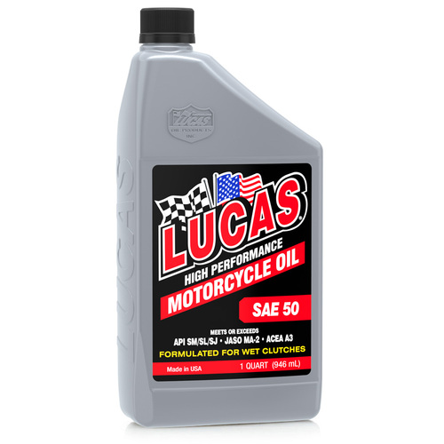 LUCAS 50 wt. Motorcycle Oil, 1 Quart (950 ml), Each