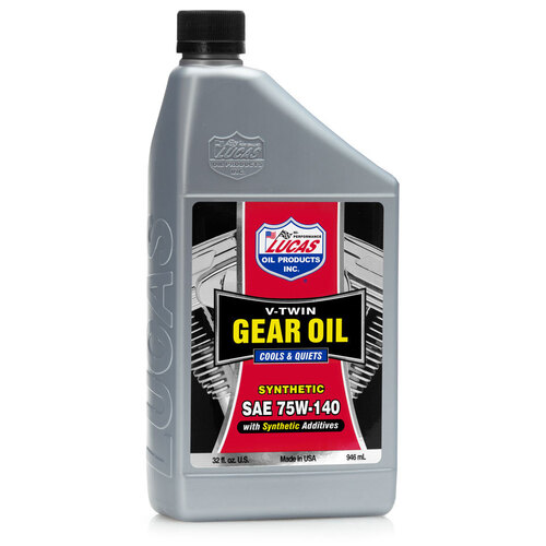 LUCAS Synthetic SAE 75W-140 V-Twin Gear Oil, 1 Quart (950 ml), Each