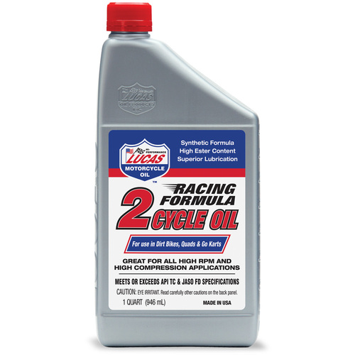 LUCAS Racing Formula Synthetic 2-Cycle Oil, 1 Quart (950 ml), Each