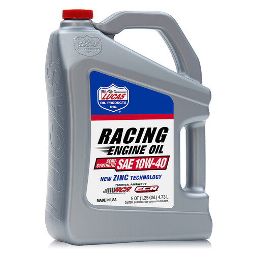 LUCAS Semi-Synthetic SAE 10W-40 Racing Motor Oil, 5 Quart (4.74 litre), Each