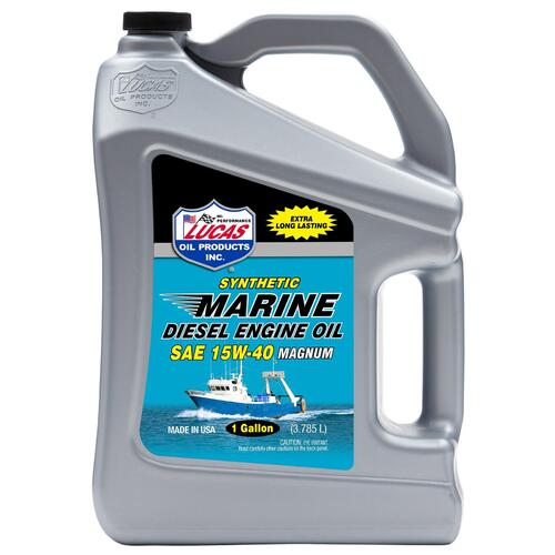 LUCAS Marine Synthetic SAE 15W-40 CK-4 Oil, 1 Gallon (3.79 litre), Each