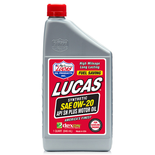 LUCAS Synthetic SAE 0W-20 Motor Oil API SN Plus, 6 Gallon (22.72 litre) Box, Each