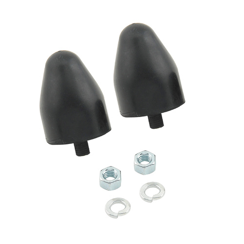 Lakewood Bushings, Traction Bar Snubbers, Rubber, Black, Conical, Large, Pair