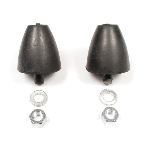 Lakewood Bushings, Traction Bar Snubbers, Rubber, Black, Conical, Small, Pair