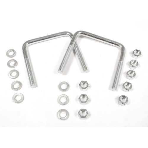 Lakewood U-Bolts with Nuts/Washers, Replacement, Slapper/Traction Bars, 3/8 in. Dia., 3 1/2 in. Center to Center, Pair