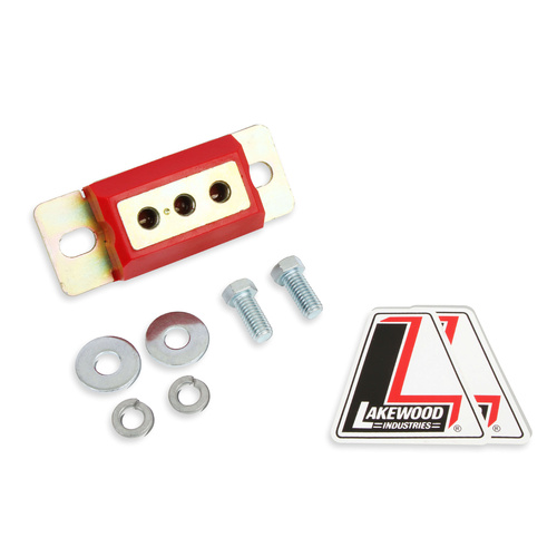 Lakewood Transmission Mount, Steel, Zinc Plated, Red Polyurethane Bushing, For Buick, For Cadillac, For Chevrolet, For GMC, For Jeep, For Oldsmobile,