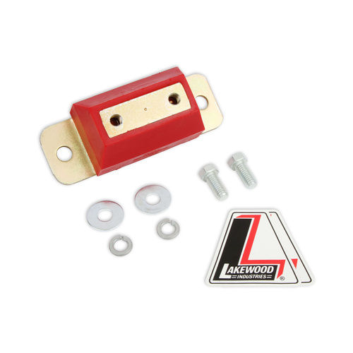 Lakewood Transmission Mount, Steel, Zinc Plated, Red Polyurethane Bushing, For Ford, For Mercury, Each