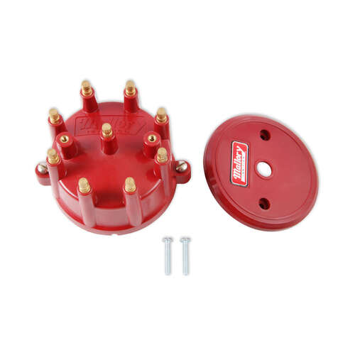 Mallory Distributor Cap, Male/HEI-Style, Red, Screw-Down, 32, 42 Series, V8, Each