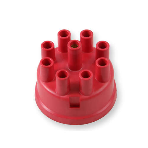 Mallory Distributor Cap, Female, Socket-Style, Red, Clamp-Down, V8, Each