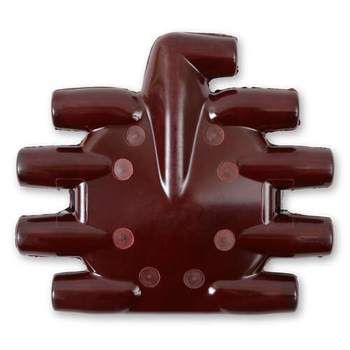 Mallory Distributor Cap, Flat, Female, Socket-Style, Red, Clamp-Down, 25, 26, 37, 38, 50 Series, Each