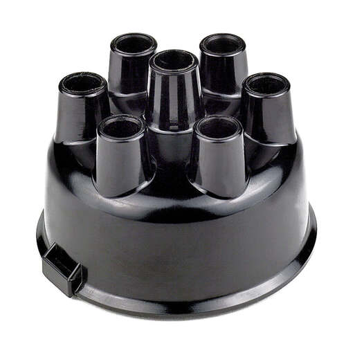 Mallory Distributor Cap, Female, Socket-Style, Black, Clamp-Down, YL, 25, 26 Series, 6-Cylinder, Each