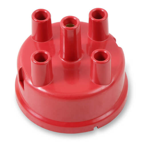 Mallory Distributor Cap, Female, Socket-Style, Red, Clamp-Down, L4, Each