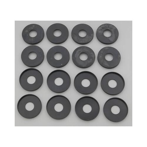 MANLEY Valve Spring Locator, Outside, Heat-Treated, Fits 1.550 in. OD. Spring, .635 in. ID, 1.680 in. OD, .062 in. Thick, Black, Set of 16