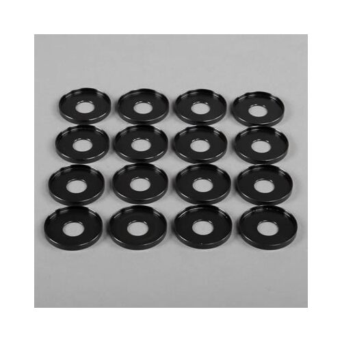 MANLEY Valve Spring Locator, Inside, Heat-Treated, Fits 1.255 in. OD. Spring, .577 in. ID., 1.24 in. OD., .035 in. Thick, Black, Set of 16