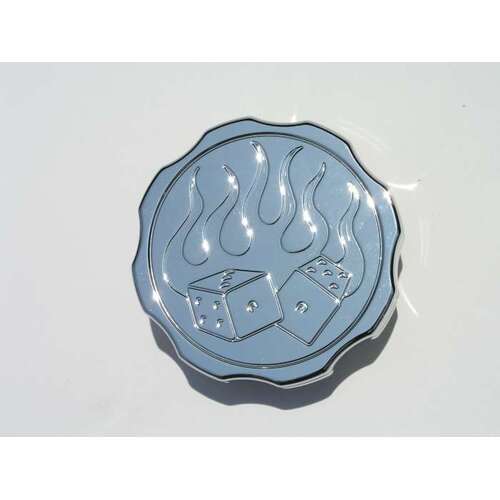 Meziere Radiator Cap, Steel, Chrome, Dice Logo, 16 psi., Each