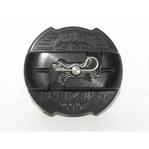 Meziere Radiator Cap, Safecap, Billet Aluminum, Black Anodized, Round, 16 psi, Each