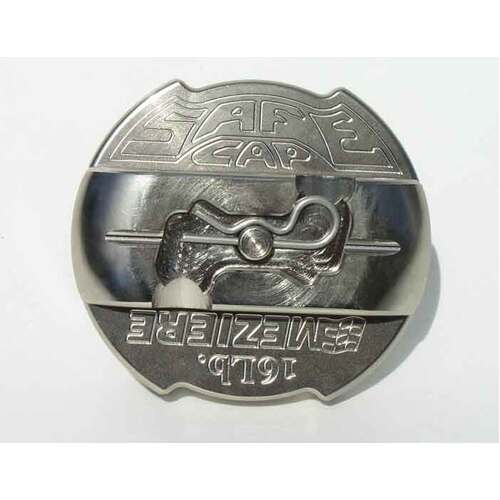 Meziere Radiator Cap, Safecap, Billet Aluminum, Nickel, Round, 16 psi, Each