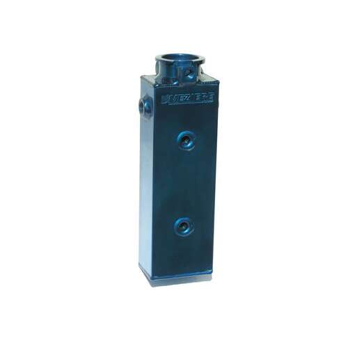 Meziere Over Flow Tank, 2 in. x 3 in. x 10 in. Rectangle, Aluminum, Two 8 AN Ports, Chrome, Each