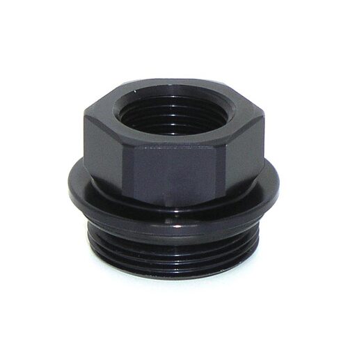Meziere Port Fitting, 15/16 in.-20 To 5/8 in.-18 Female Mechanical Temp Gauge Black, Each