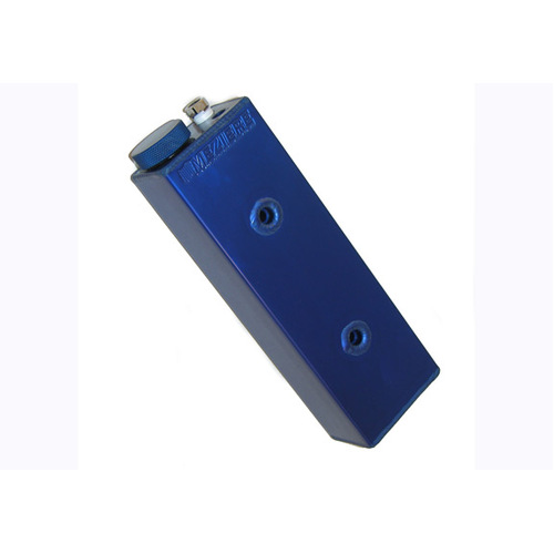 Meziere Overflow Tank, 28 oz., Rectangular, Aluminum, Red Anodized, 1/8 in. NPT Inlet/Outlet, Universal, Each