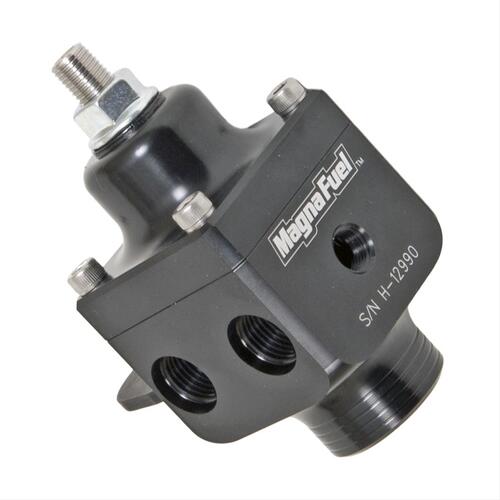 MagnaFuel Fuel Pressure Regulator, Carbureted, Non-return Style, 4-12 psi, Aluminum, Black Anodized, Each