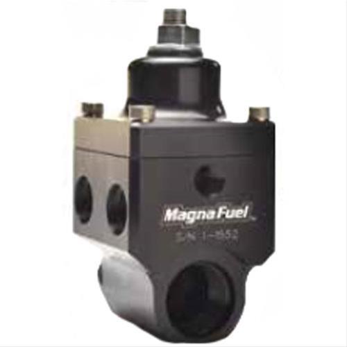 MagnaFuel Fuel Pressure Regulator, Black Anodized, 4-12 psi, 4 port Universal, Each