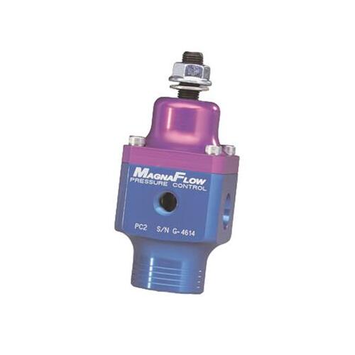 MagnaFuel Fuel Pressure Regulator, Aluminum, Blue/Purple Anodized, 4-12 psi, -10 AN Inlet, -8 AN Outlet, Each